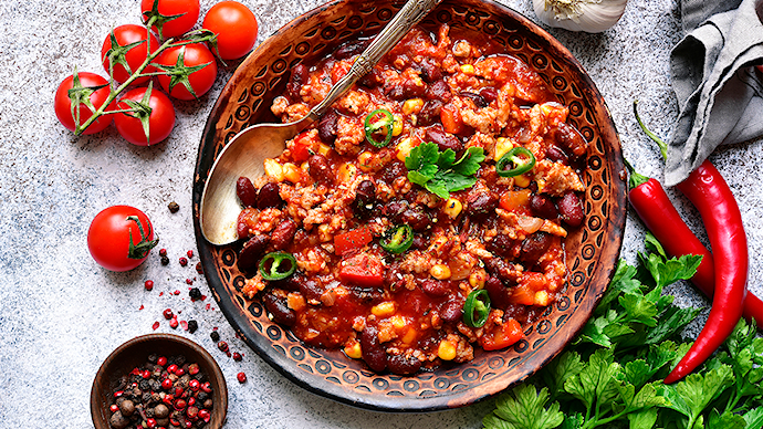 Mild chili con carne med hakket kylling