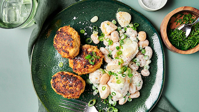 Kyllingefrikadeller med hvidløg og parmesan