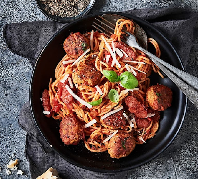 Italian Meatballs med spaghetti